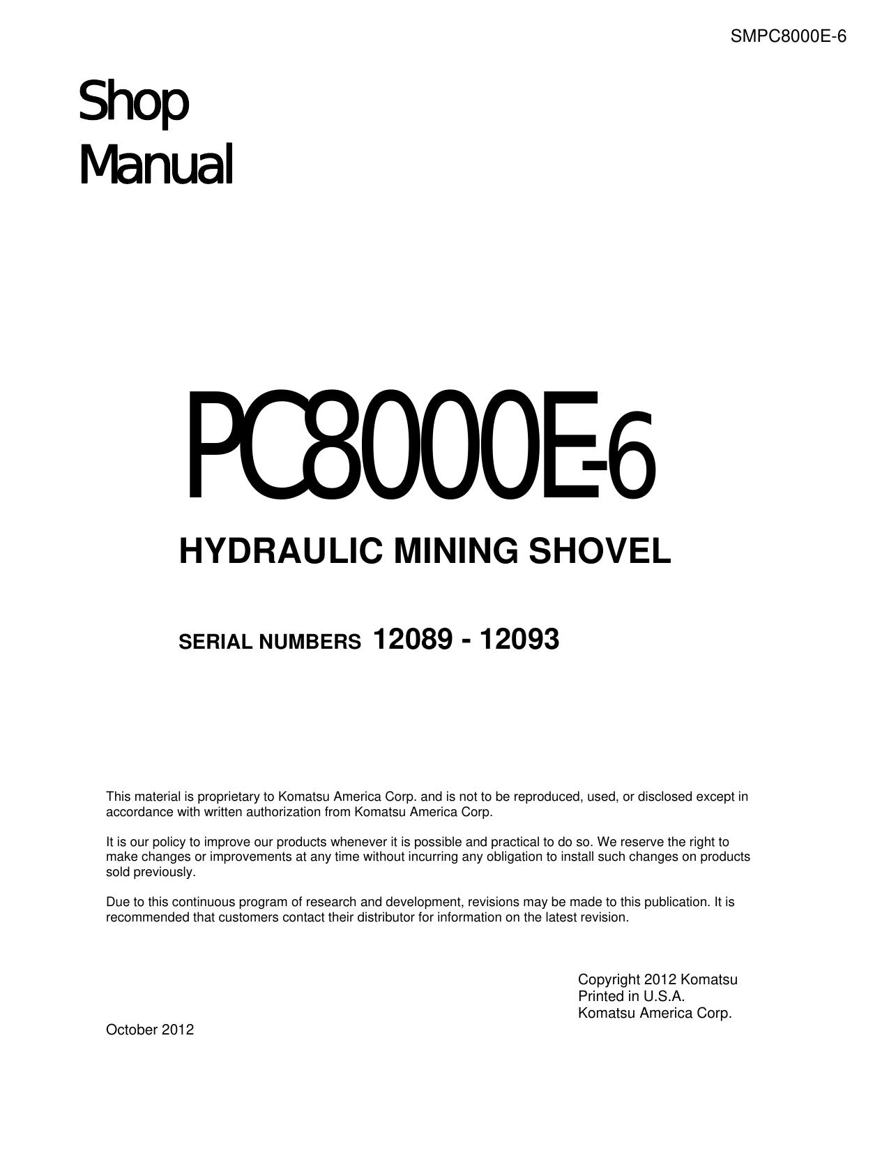 PC8000E-6 Shop Manual